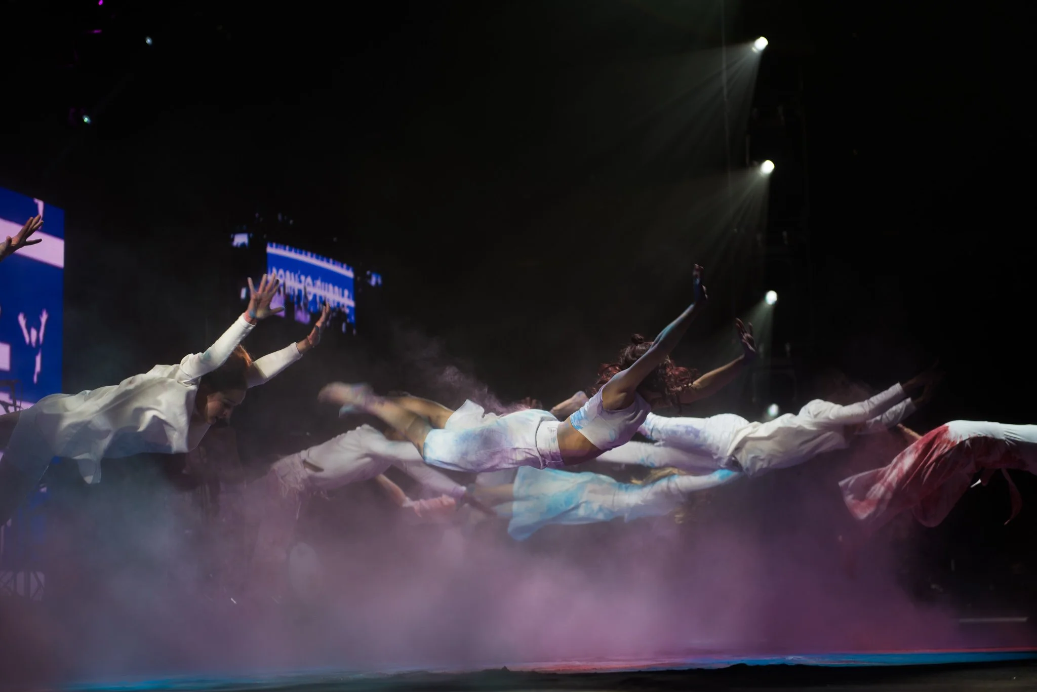Harvest festival performance with aerial movement and choreography