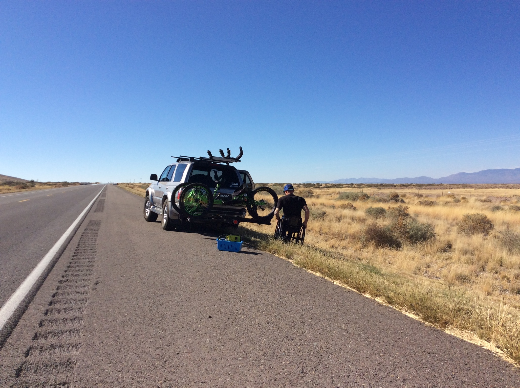 Fixing bike rack on the side of the road