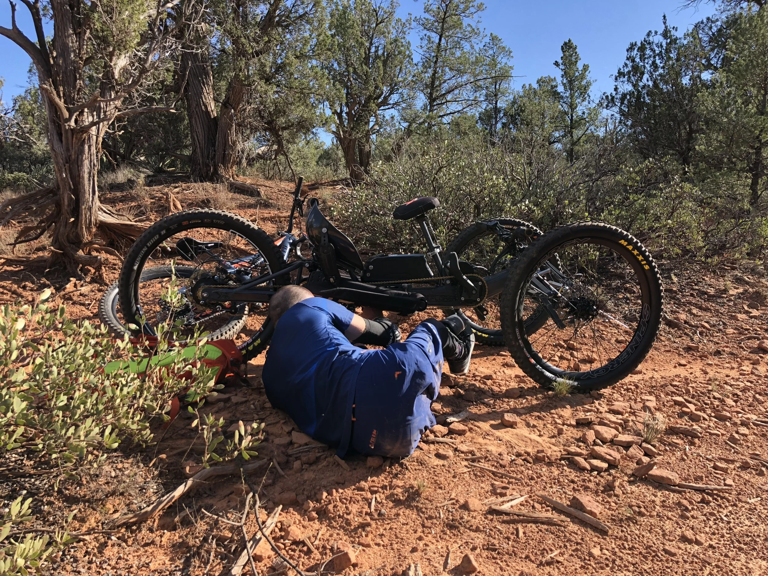 Working on my bike about 2mins into the ride in Sedona. Ride #1.