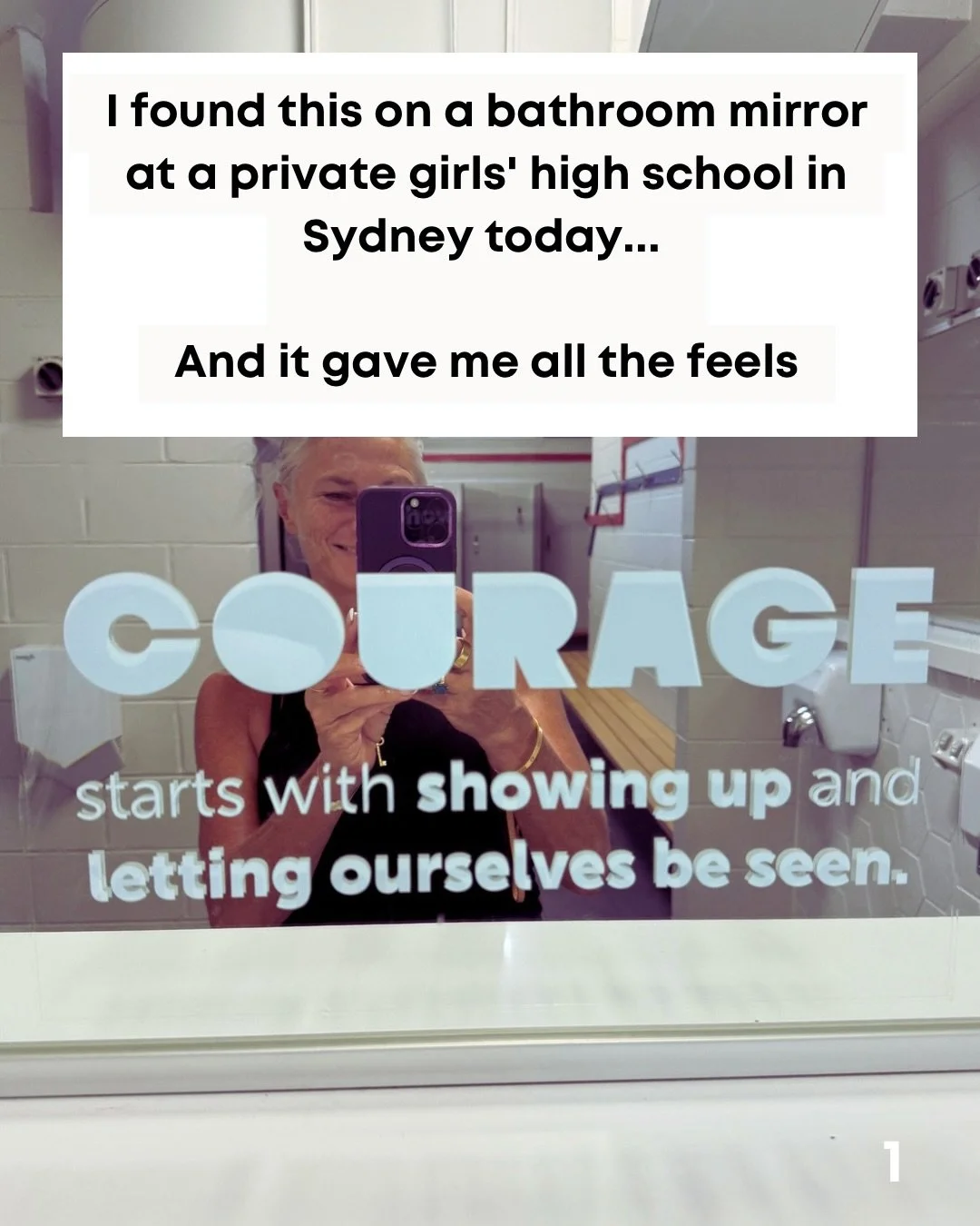 I found this sticker on a bathroom mirror at a private Sydney girls&rsquo; highschool today.

And it gave me all the feels.

Not because it&rsquo;s beautiful, though it is.

But because it is so far from the messaging that shaped us.

Swipe if you we