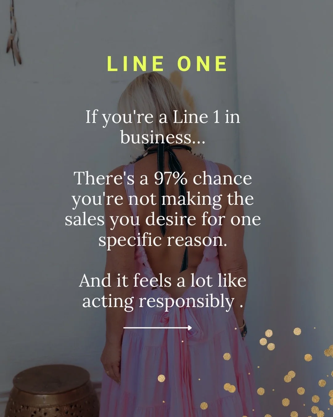 📌 save this one!

The real reason most Line 1s aren&rsquo;t making the sales they desire? 

You research your way out of selling... and it looks a lot like being responsible. Familiar?!

You rewrite the sales page again, just to be sure. 

You tell 