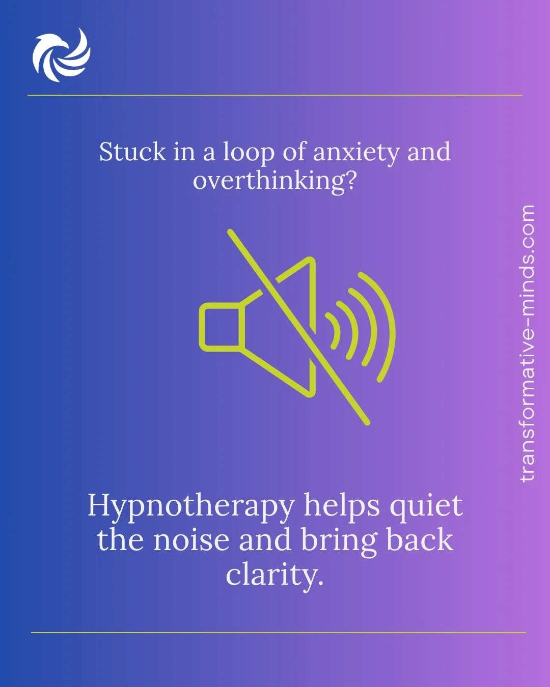 Stop the endless loop of anxiety and overthinking. Book a discovery session to learn how hypnotherapy can help quiet the noise and bring clarity. www.transformative-minds.com #hypnosis #hypnotherapy #mindset #healing