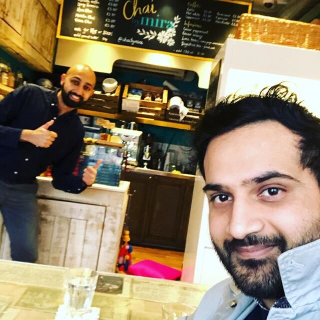 Friday evening chill out at @chaibymira  with a tasty masala coffee... positive vibes after a busy GP surgery this morning in Birmingham 🙏😁