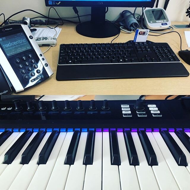 After a mad week so far... I have a few days off. Nice to swap one keyboard for another. Let&rsquo;s make some music! 🙌 😉 #musicismedicine #musicheals