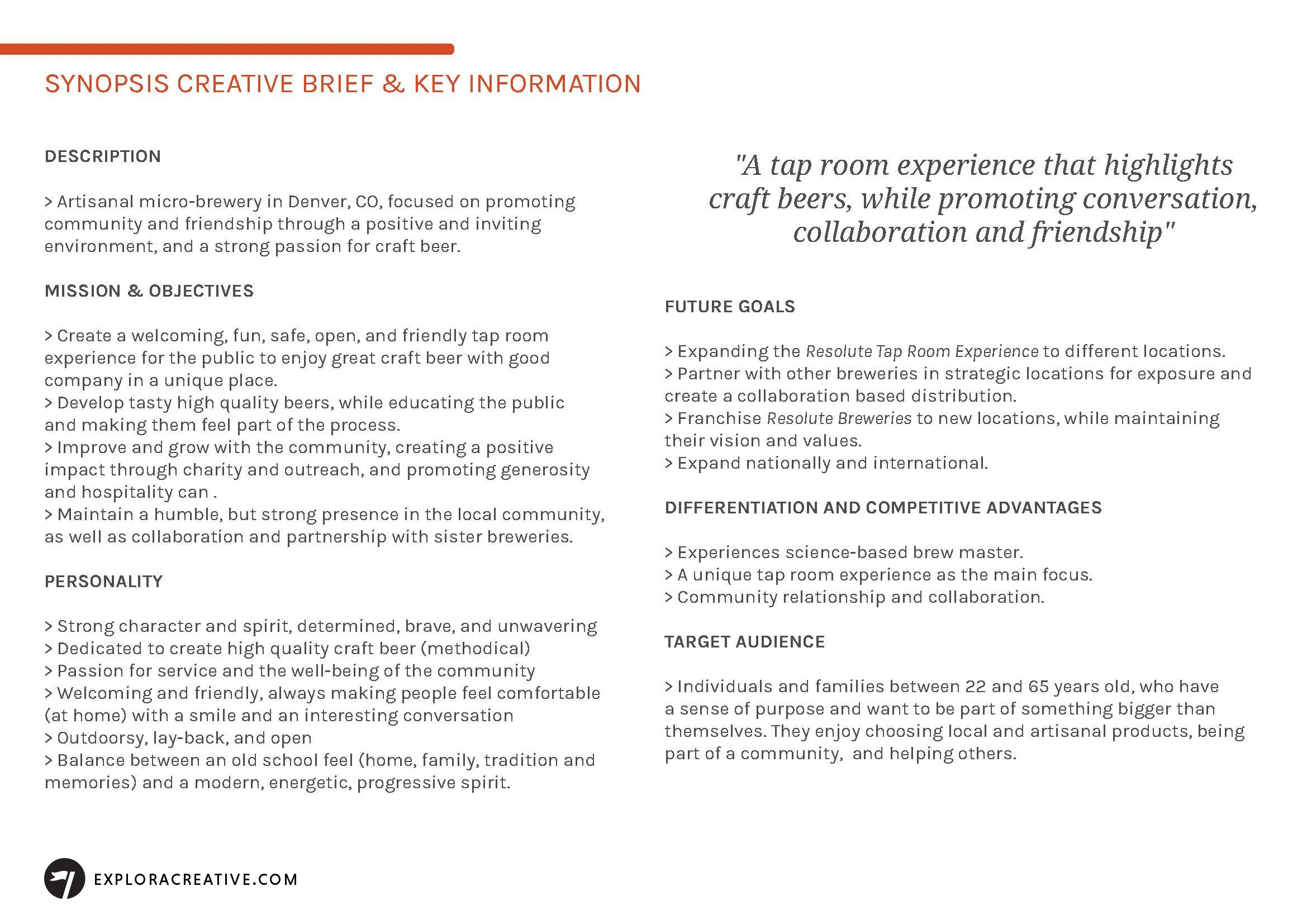 Simple creative brief examples image