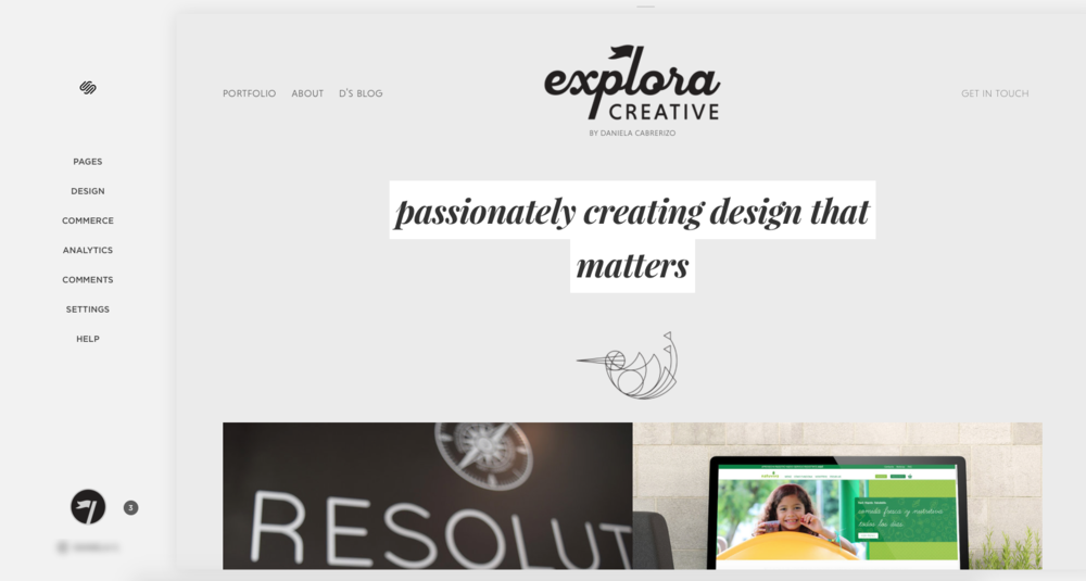 Example of a Squarespace CMS