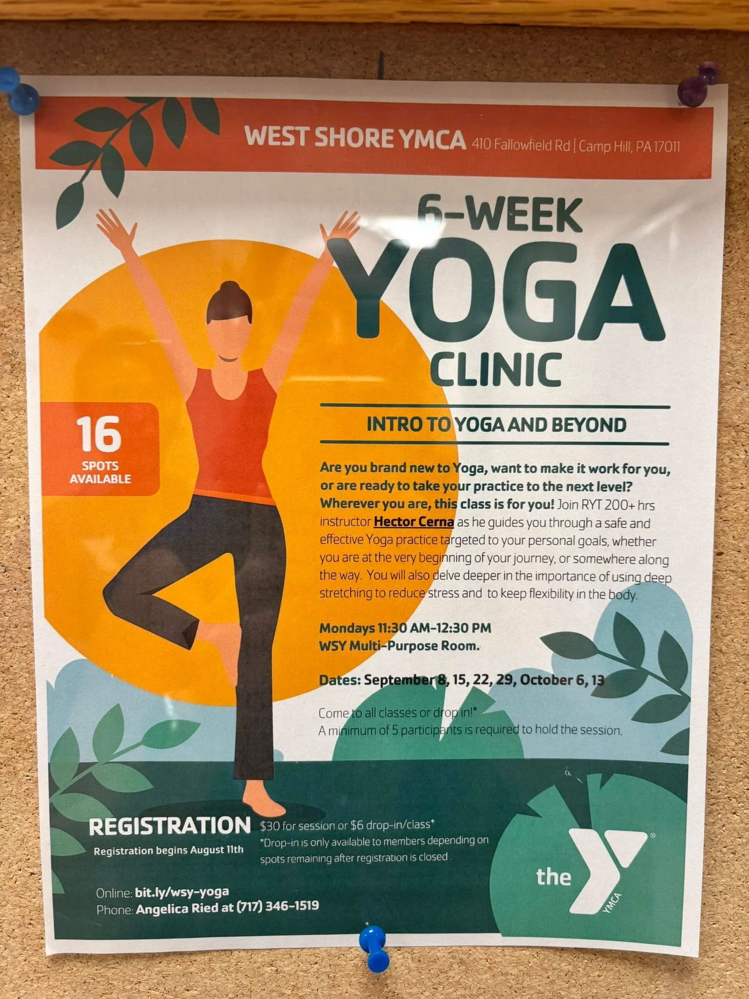 If you just started yoga, no matter your age or physical ability, or if you are curious but hesitant, this workshop would be great for you. 

Sign up online or in-person at the West Shore YMCA and share. Starts this Monday AM