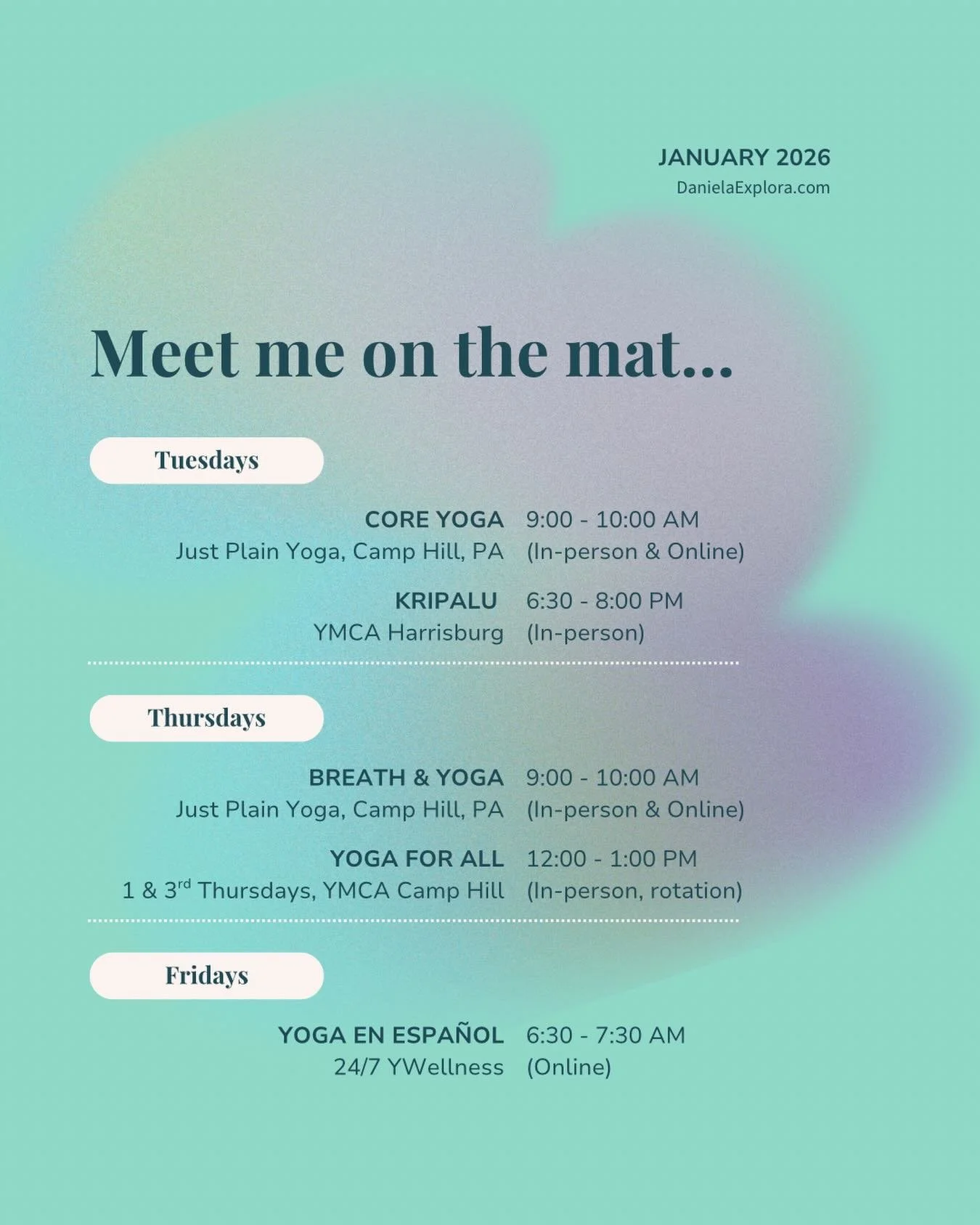 Come as you are, move your body with intention, so we can find stillness in community.