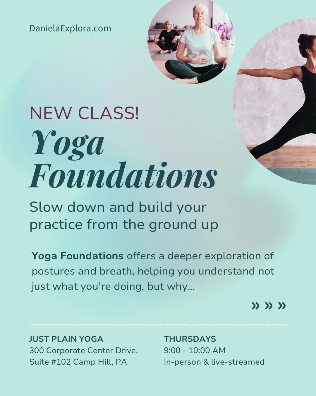 Slow down and build your practice from the ground up at @justplainyoga with in-person and livestream options.

Yoga Foundations offers a deeper exploration of classical postures and breathwork, helping you understand not just what you&rsquo;re doing 