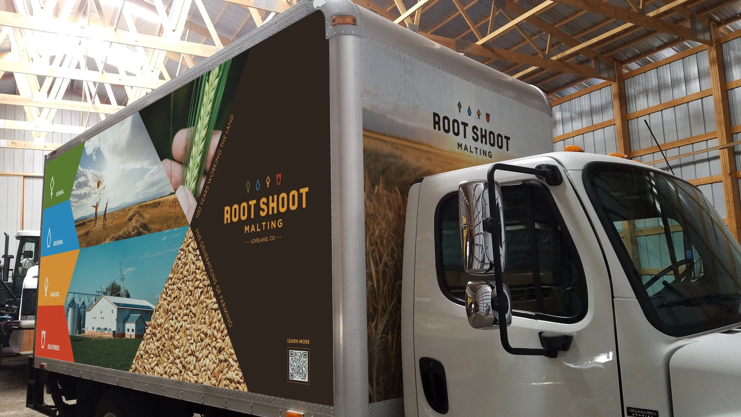 Mockup of graphics on front of truck