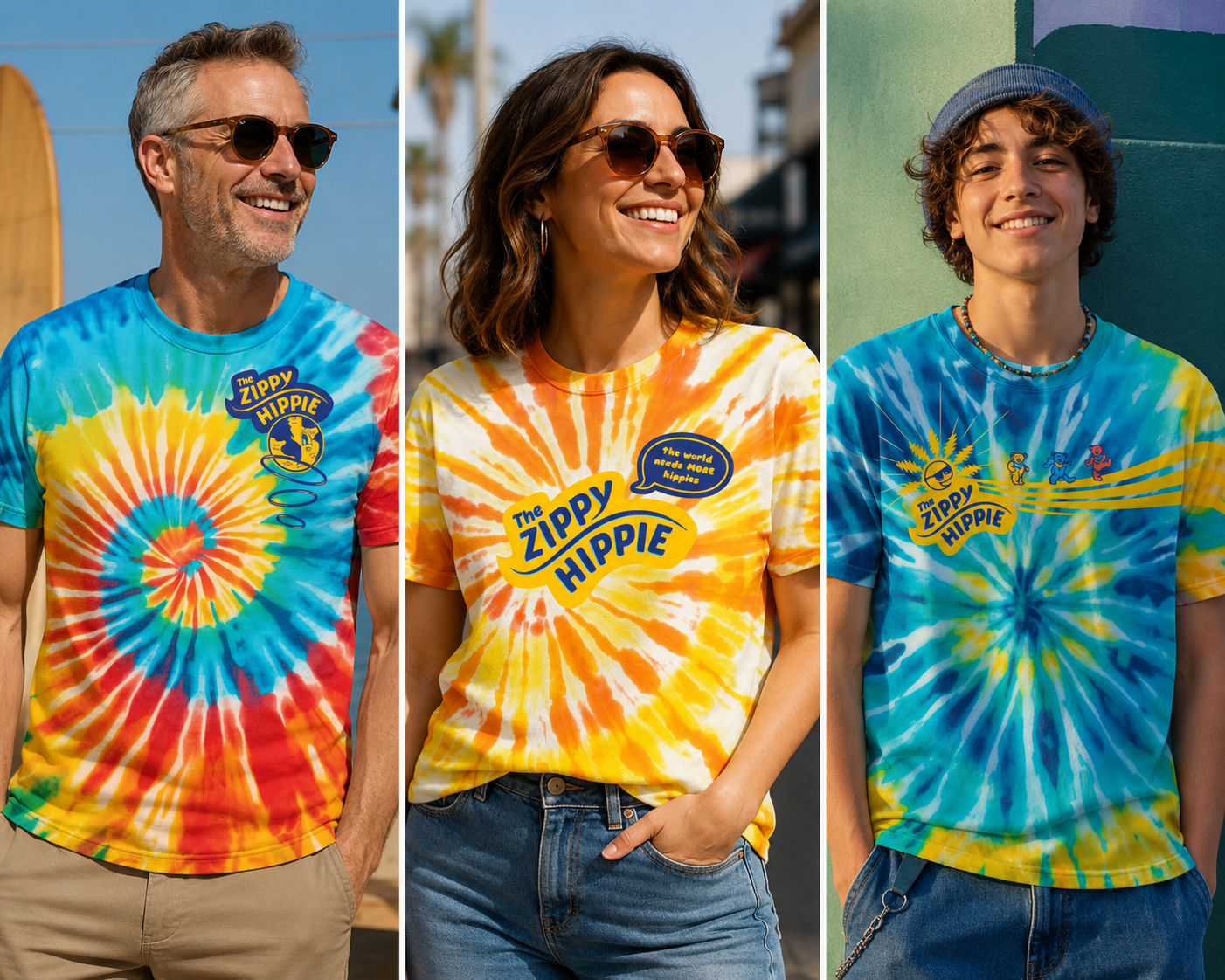 zippy hippie tie dye t-shirt design