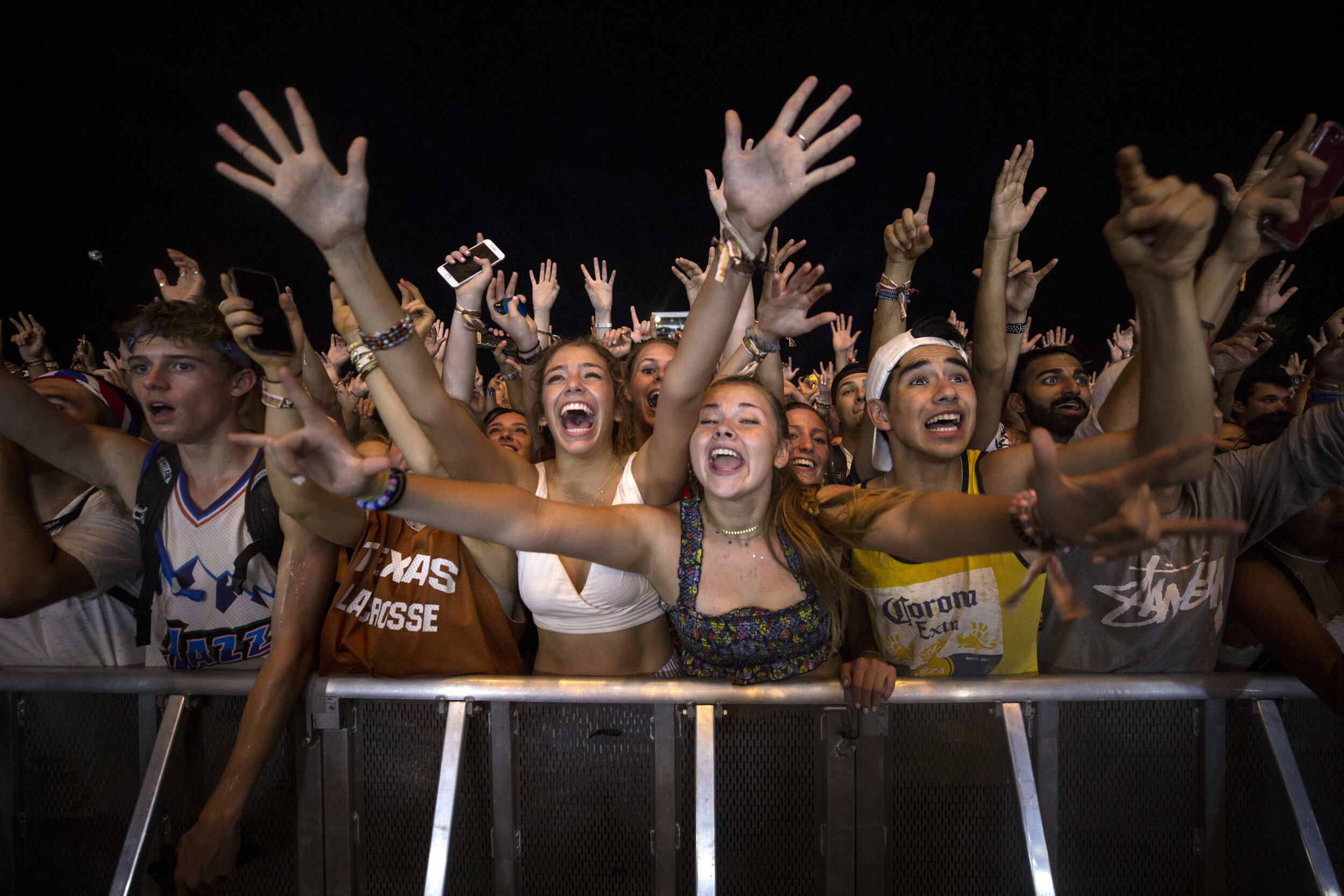  AUSTIN, TX. Crowds at ACL Music Festival cheer during an ODESZA performance 