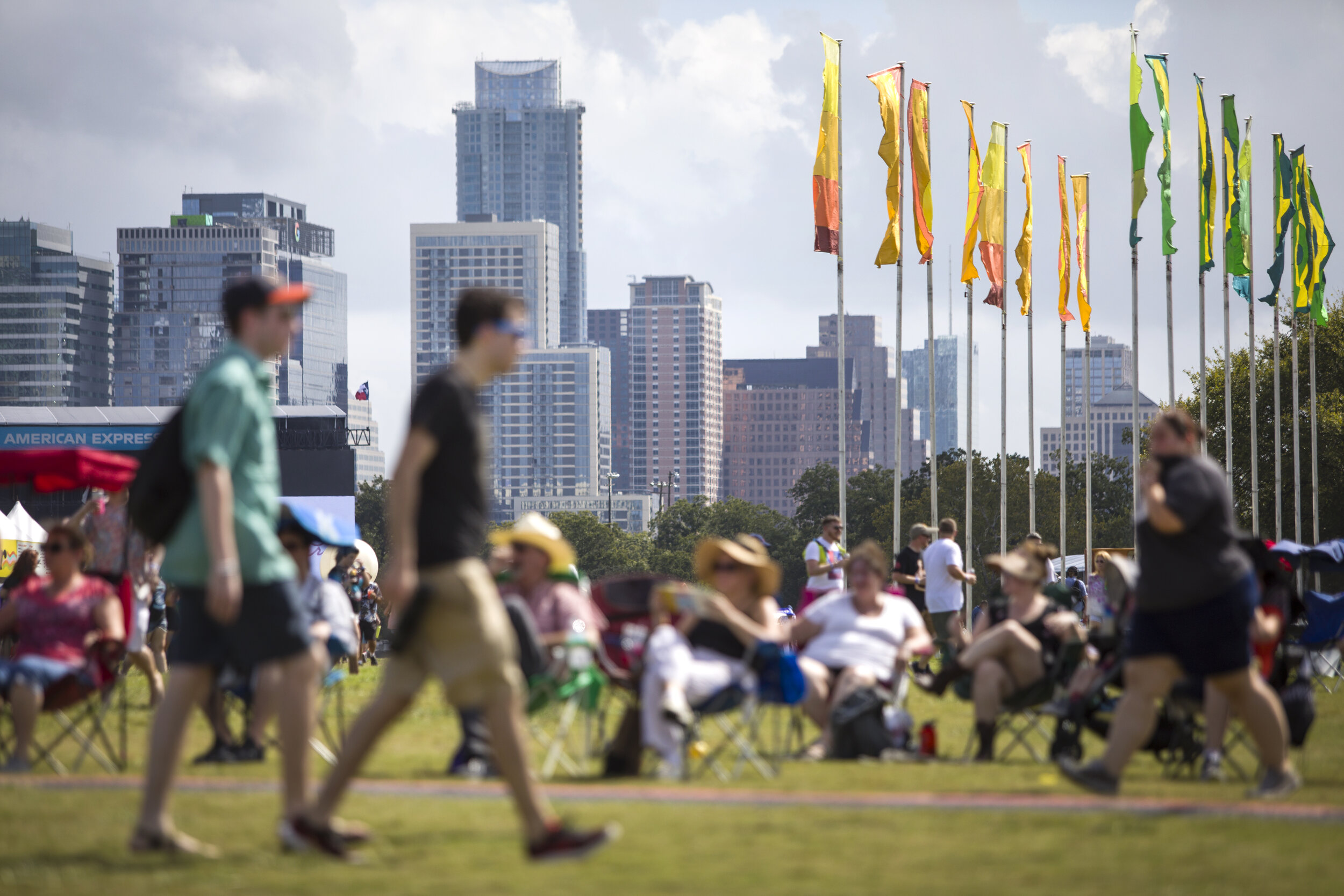  AUSTIN, TX. Crowds begin to fill Zilker Park on the first day of ACL Festival 2018. 