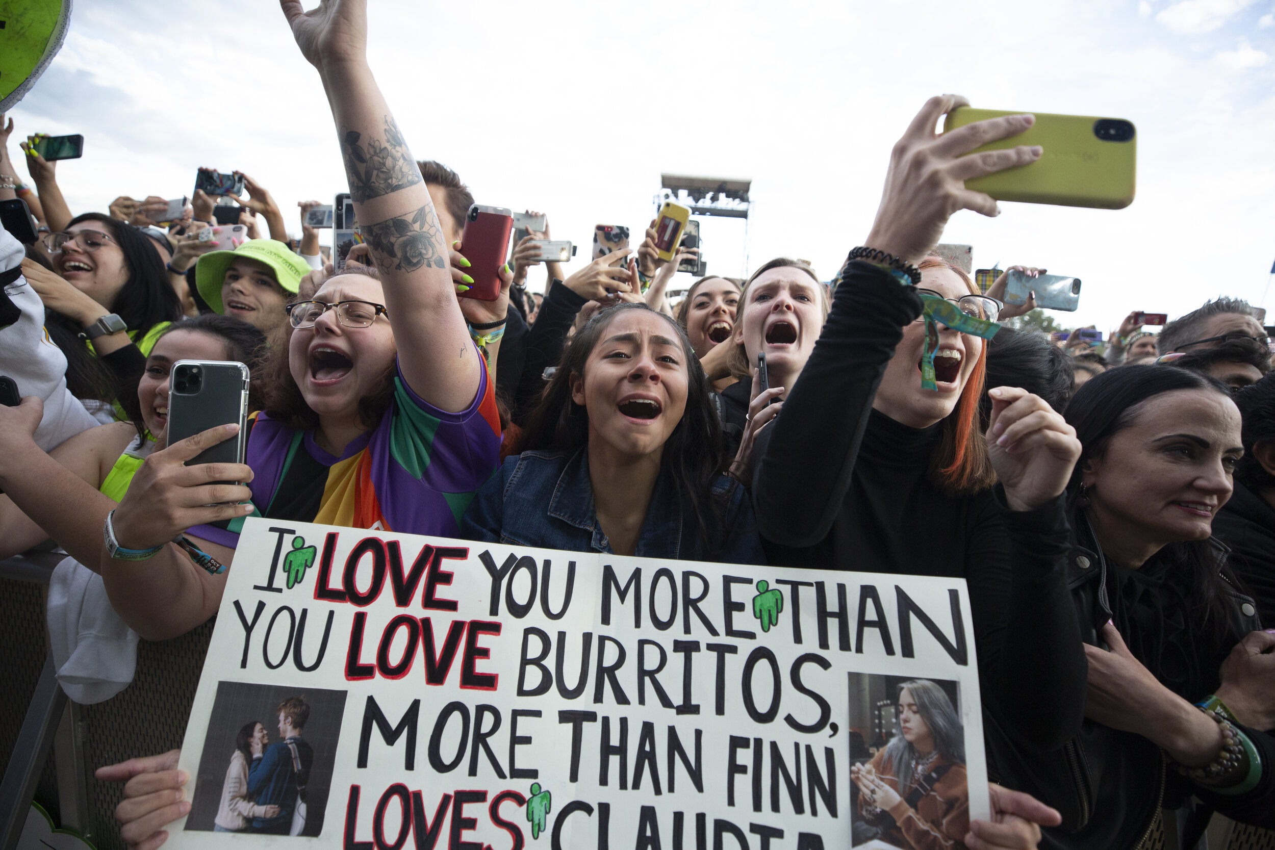  AUSTIN, TX. Fans cheer as Billie Eilish takes the stage at ACL Music Festival. 