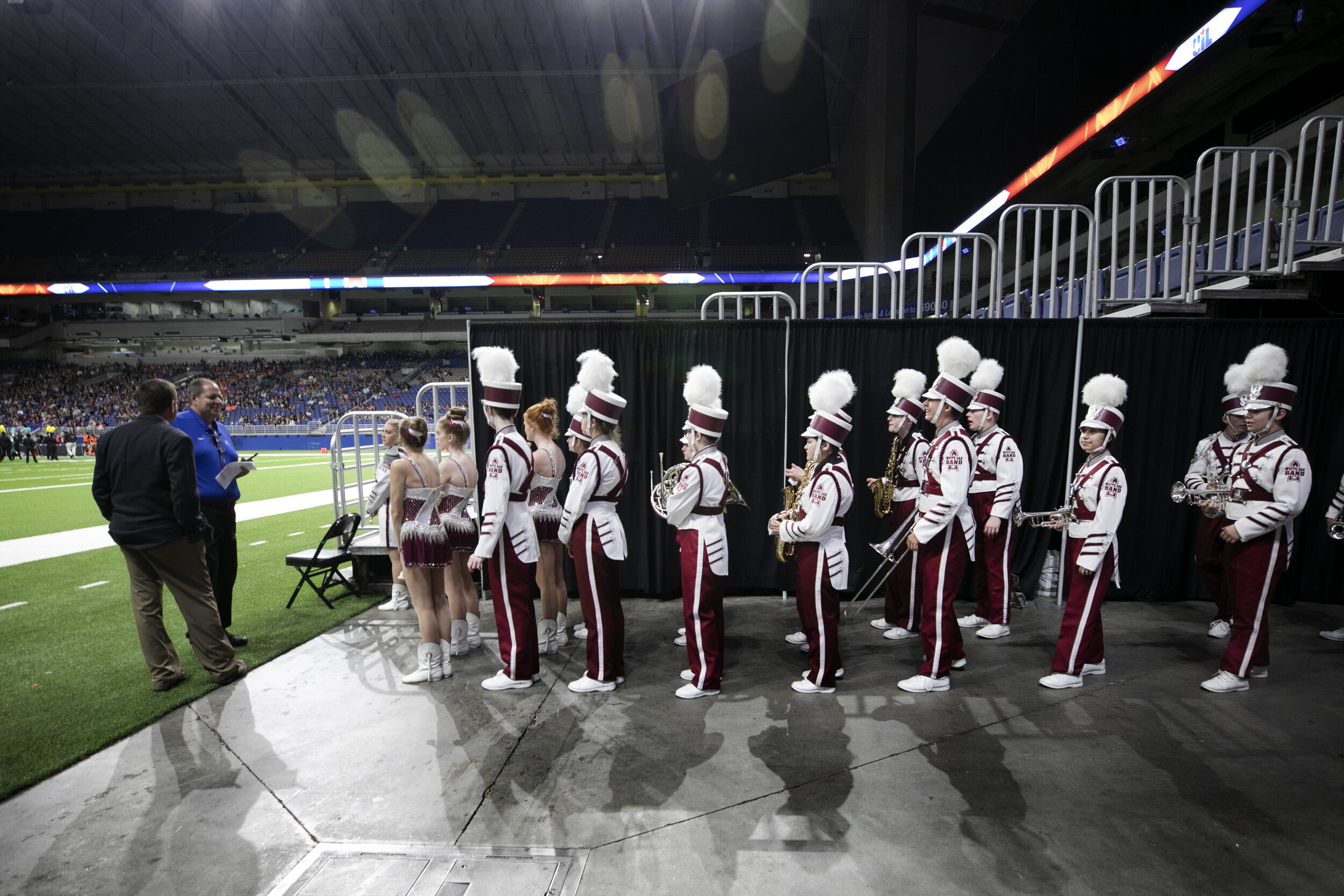  White Oak High School's marching band performed as the only military marching band at the competition. Military marching bands have diminished in popularity compared to corps marching bands – who take the field with props, themed choreography and el