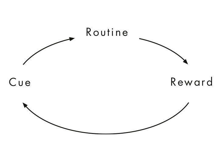 Charles Duhigg's 3 step habit building process from The Power of Habit