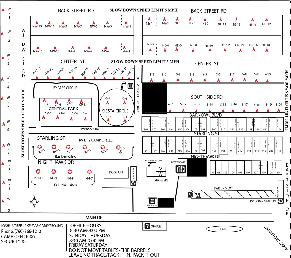 Campground Map — Joshua Tree Lake RV and Campground