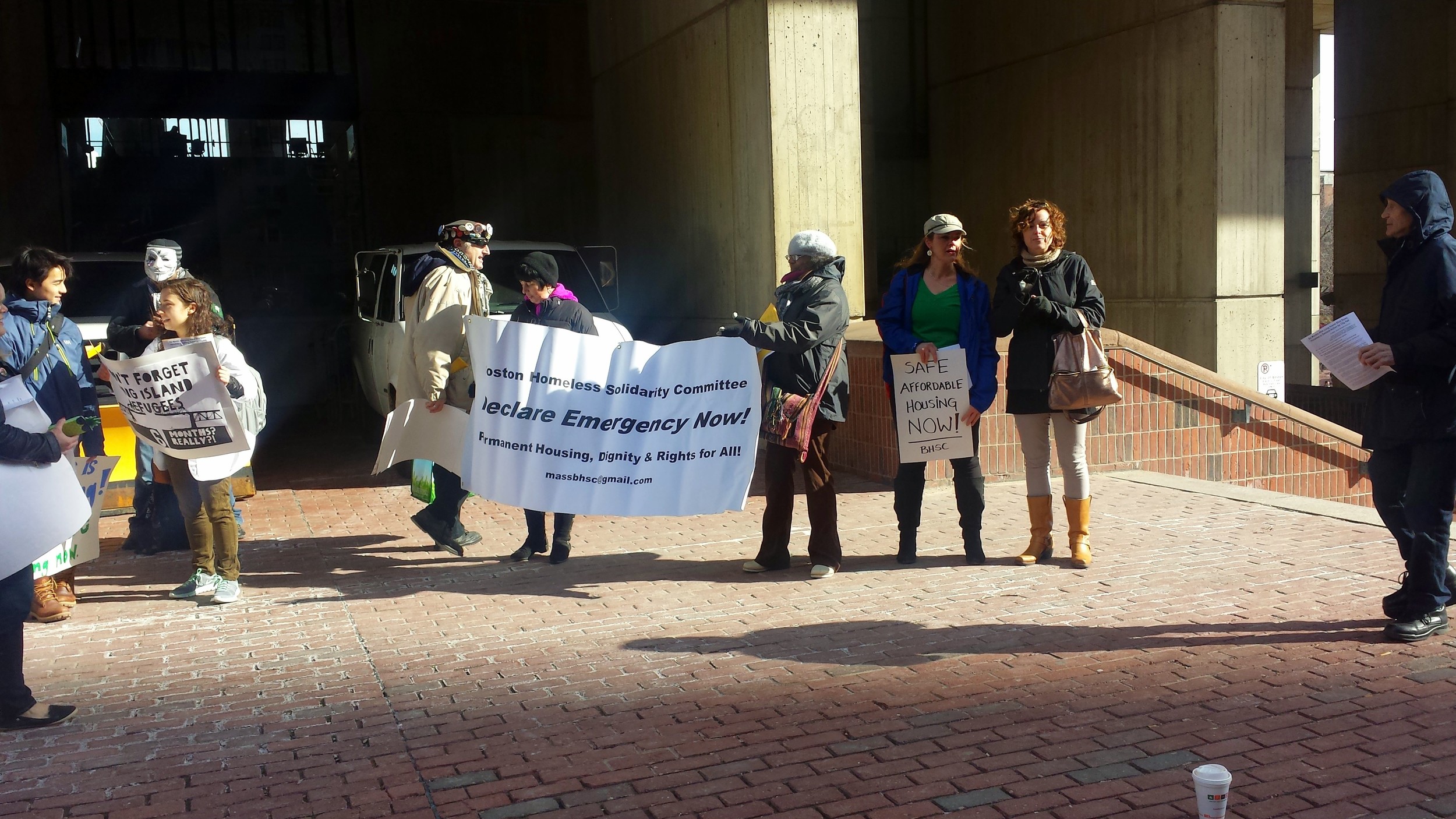 The Boston Homeless Solidarity Committee (BHSC) along with many homeless people, activists, students 
