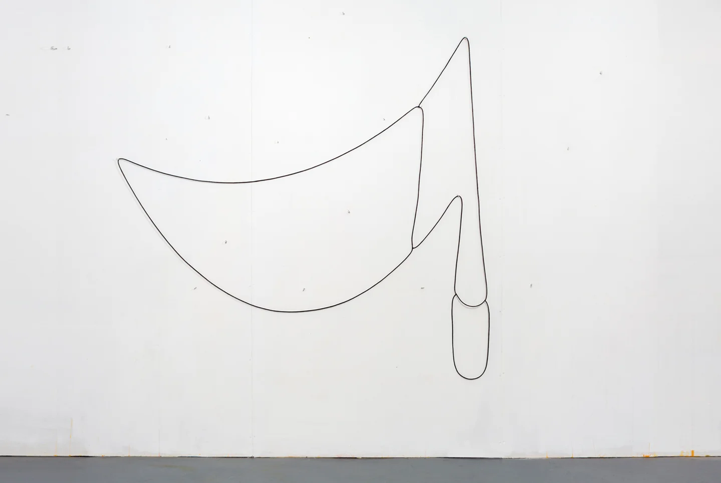 Hanging Drawing (3 Loops), 2014, lead, rubber, acrylic paint, series of three connected loops, set of hooks, dimensions variable