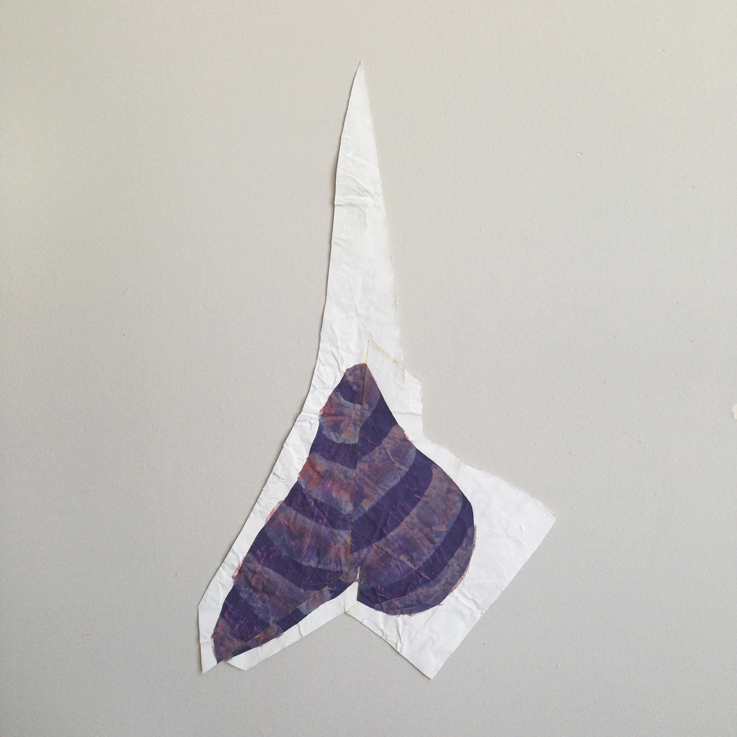 Disrupted Drawing Small 49, 2015, gesso, gouache and acrylic on rice paper, 17 x 10"