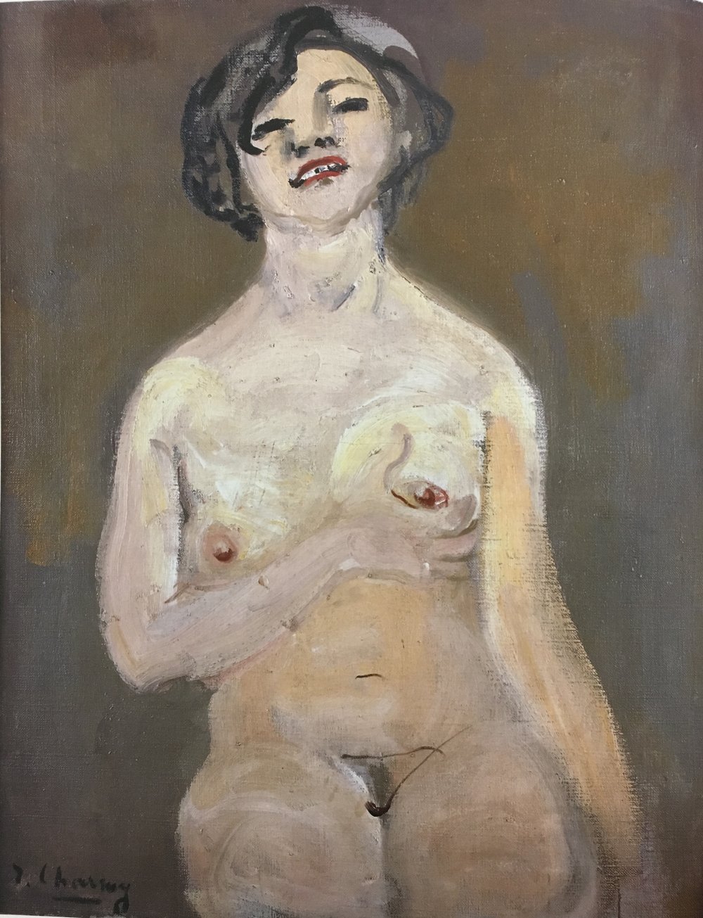 Nude Holding Her Breast, 1925, Self-Portrait by Emilie Charmy