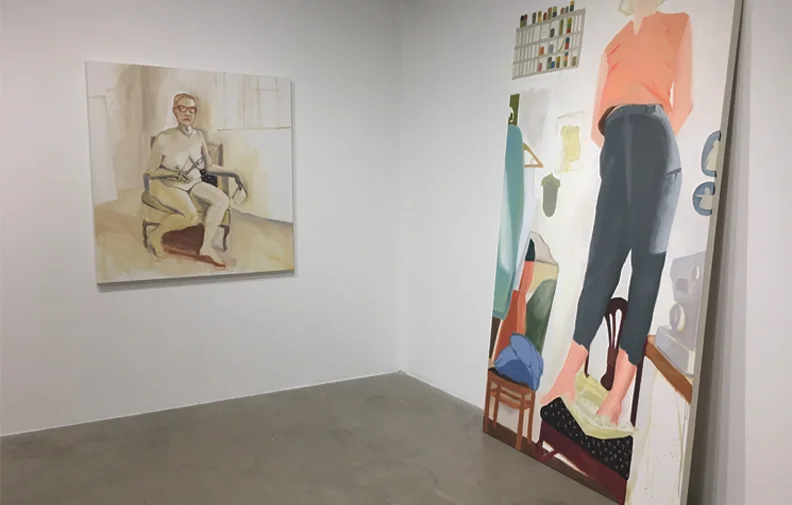 Nora Antisana, 2018, oil on canvas, 28" x 33" Artists Statement In her poem The Language of the Brag , Sharon Olds lays down her brag of her fullest self “pushing the new person out.” One person making another. That’s what we do, pregnant or not. Olds claims her brag for this heroic, but mostly invisible act, that women perform. I began looking for other brag moments that are overlooked and I found them in the digital self-portraits (selfies) of the people who inspired The New Brag series of paintings. As with Olds, I am reclaiming the word “brag” and it’s definition of being “full of oneself” as a positive and necessary stance for people in a deeply misogynist, racist, homophobic, xenophobic and patriarchal world. Painting myself and the other New Brag subjects is a way of being with each one of them for that time as a particular kind of witness. There is touch involved. It’s wet. I stay for hours. And when I’m done, they’re here with me and with each other. Gathered. All looking directly. Seeing me, seeing each other. A community of witnesses. As I constitute these beings in paintings on canvas, I am constituted as a painter. This same alchemy of seeing and being seen occurs in looking at art. In the performance work, Drawing Attention , I enact a recurrent performance in the museum. As gallery visitors naturally gravitate toward work by the most famous artists, often male, I position myself for an extended period in front of one work by a relatively lesser-known artist. My attention draws their attention. In this work, intentional presence creates transformation in the experience of the gallery visitors and more visibility for the artists. The Archive Project is an artists book which visualizes the networks that form the co-constitution of my art practice over the past twenty years. This work seeks to not simply celebrate me as the solo artist but the cloud of people and the landscape of activity and thought from which my work emerged. My practice includes painting, drawing, performance, installation, video and artists books. Current work includes a series of paintings, an artists book, and an ongoing performance piece. In all of these works, I am exploring visibility and co-constitution as redemptive, political acts. Nancy Murphy Spicer April 2018