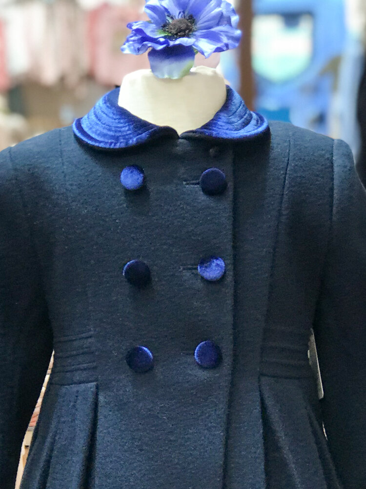 Long Double Breasted Trench Deep Navy Coat