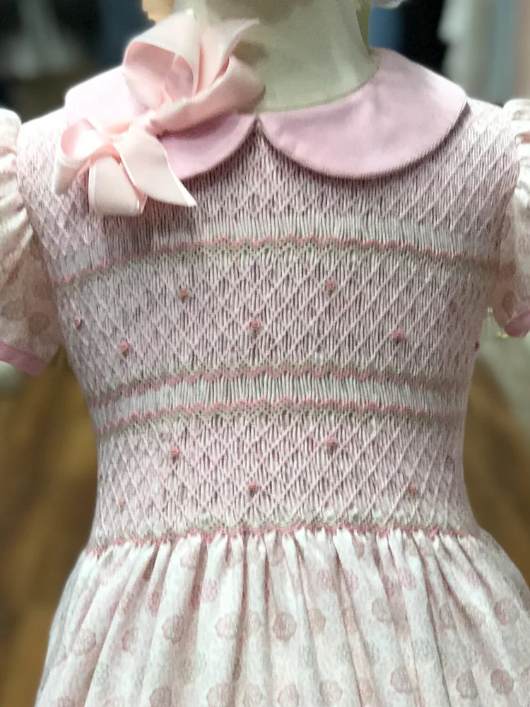 white christmas dresses Rhodes Smocked Dress — White & Blue Floral main image 1
