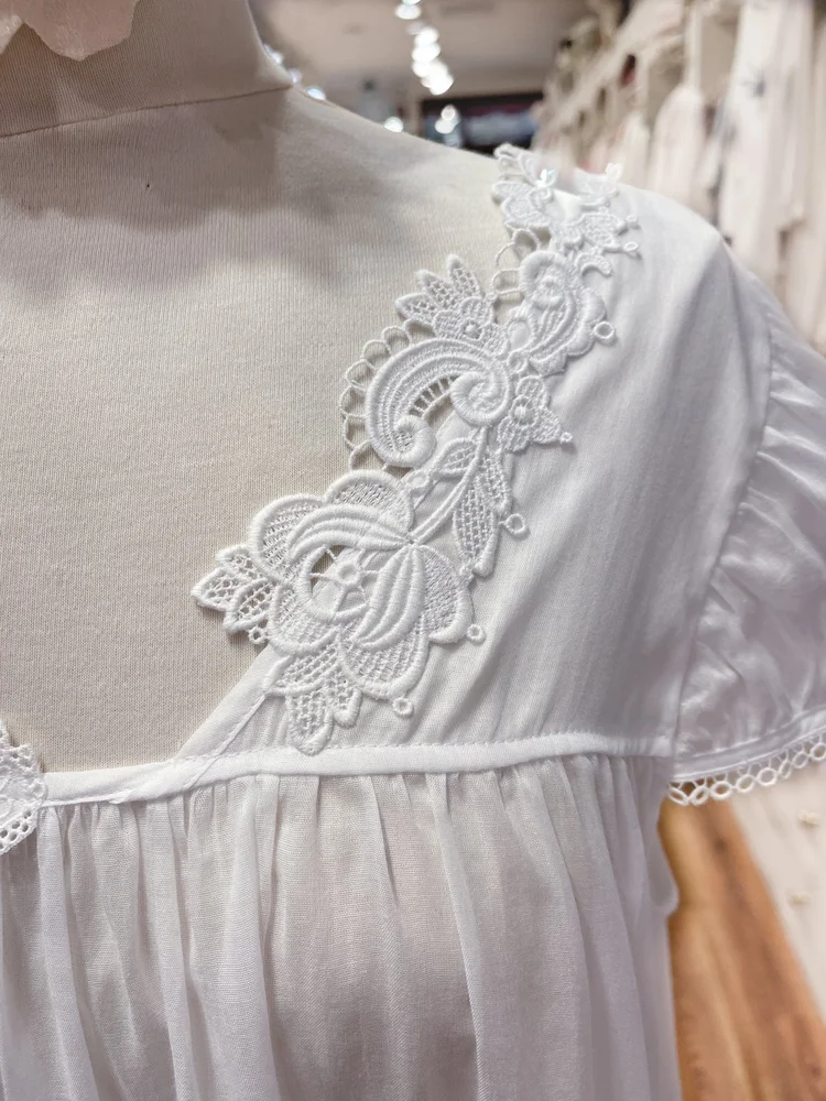 Celestine 100% Swiss Cotton Nightgown in Three Colors  Bonne Nuit