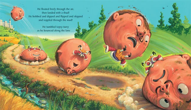  A page of excellent rhyme from Chris Van Dusen’s King Hugo’s Huge Ego 