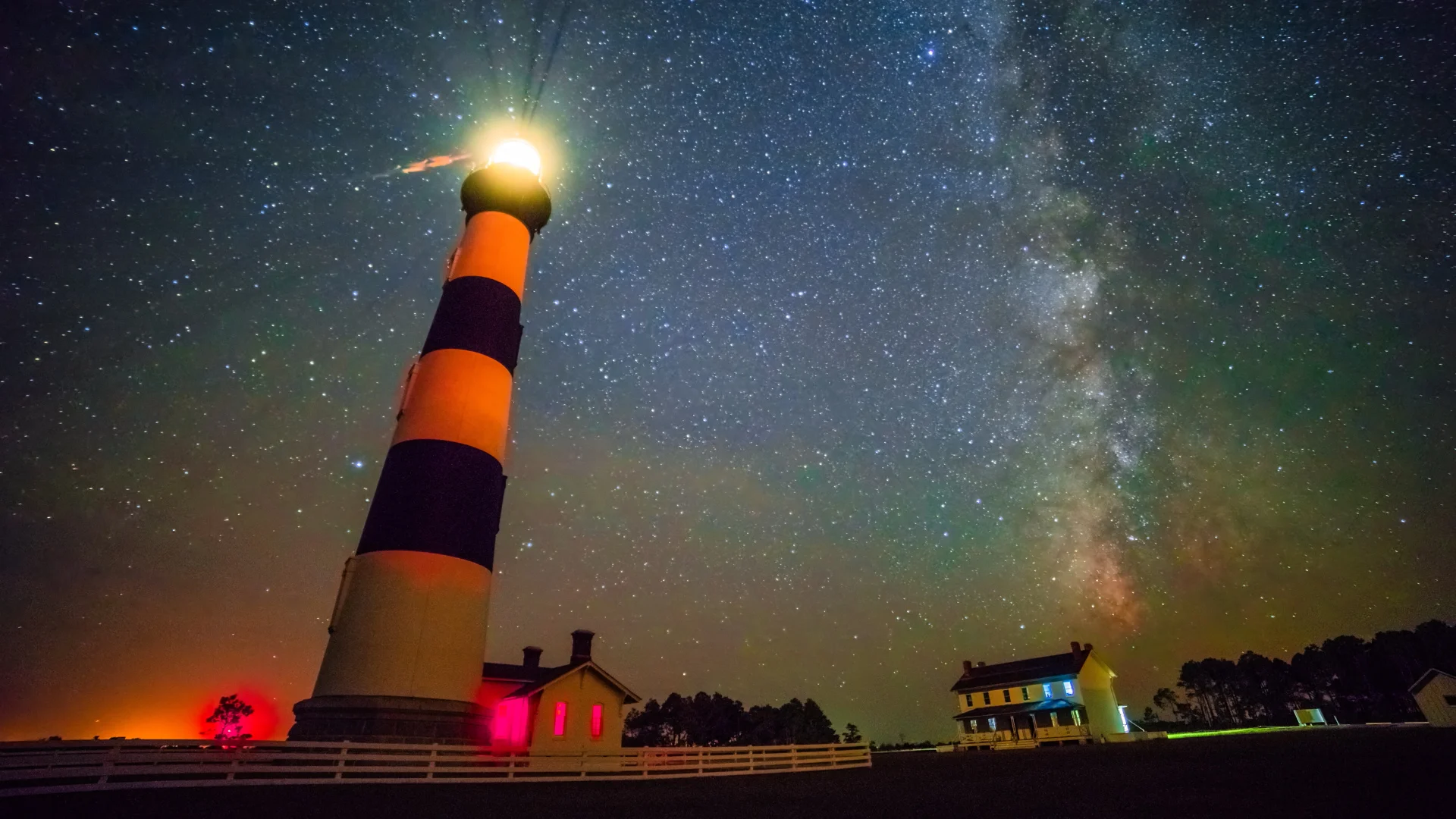 STARTRAILS OVER BODIE LIGHT