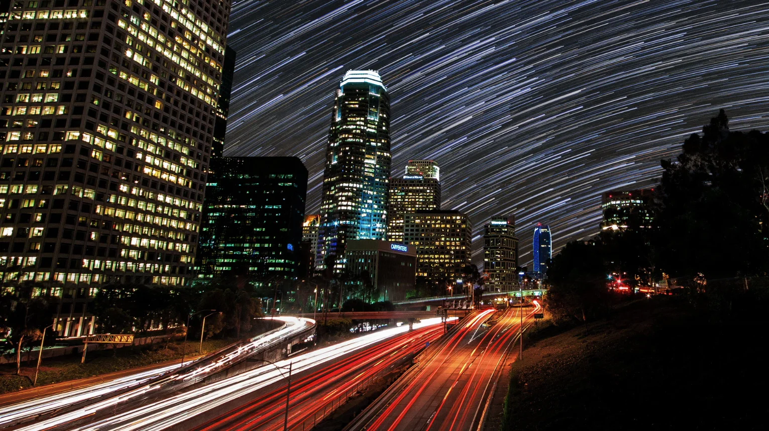 SKYGLOW 51 - Los Angeles Composited with Grand Canyon Startrails.jpg