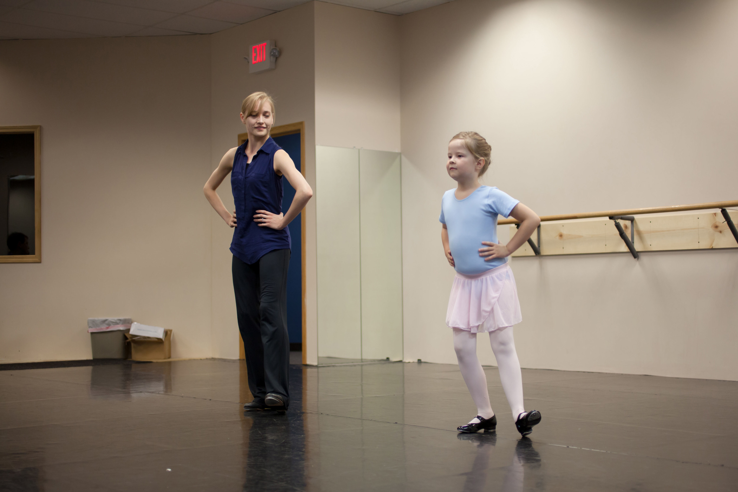 Ballet 5:8 School of the Arts Instructor Ms. Lauren Ader-Cumpston teaches beginning Children's Tap