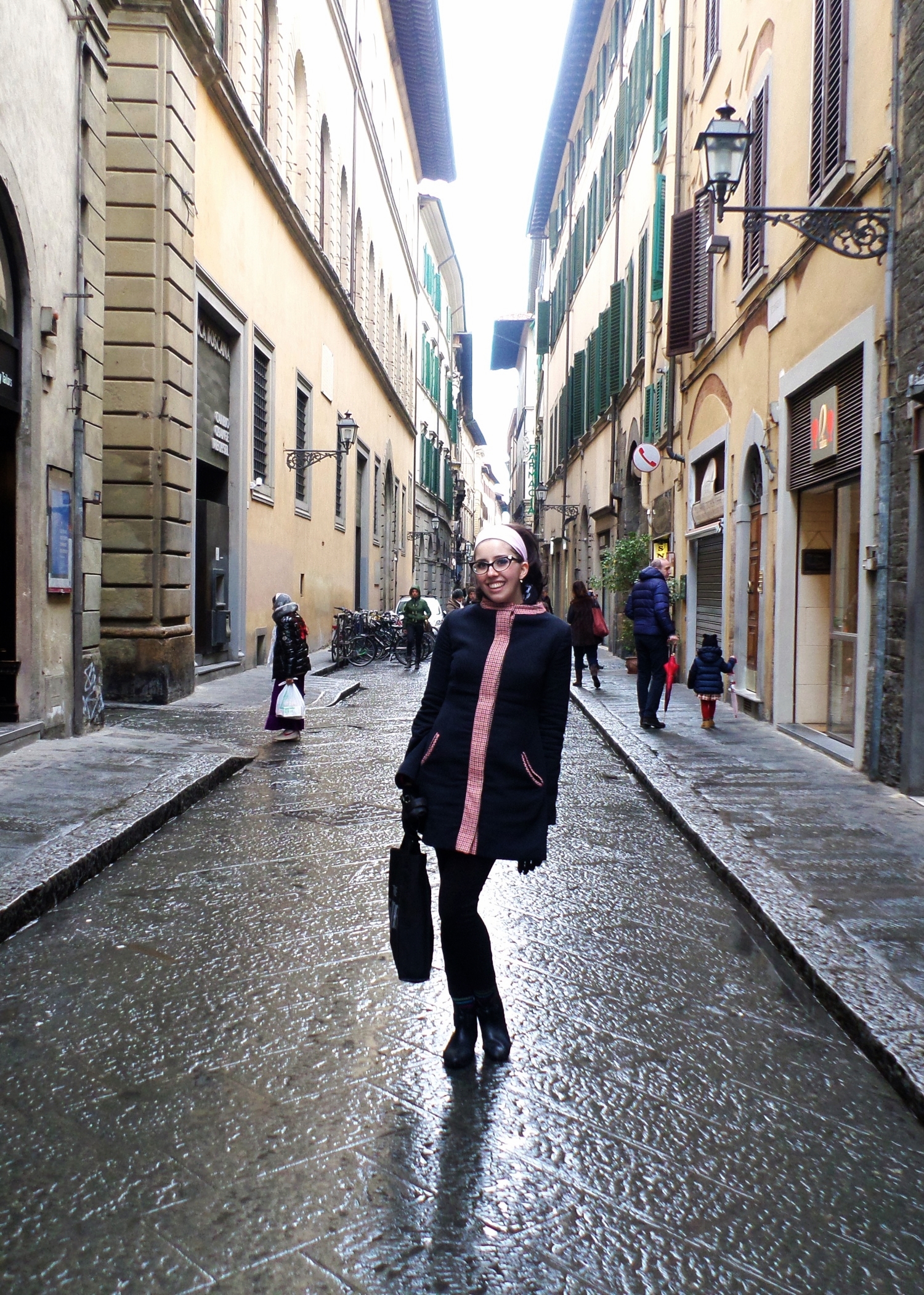 Rainy but lovely Florence city streets. 