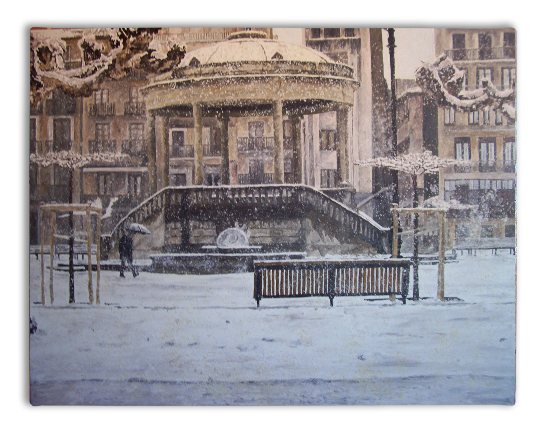 Nevada en la Plaza del Castillo