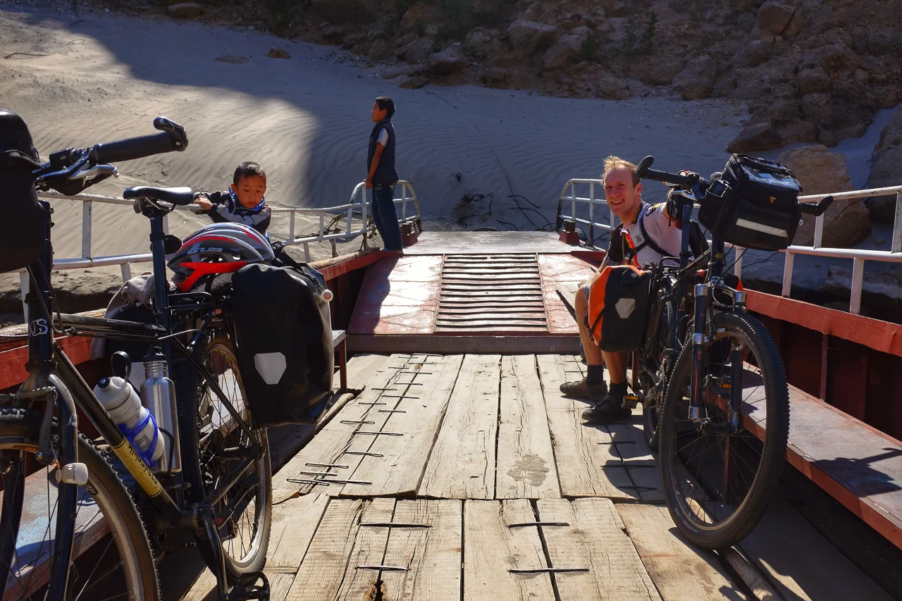 Boarding the ferry.