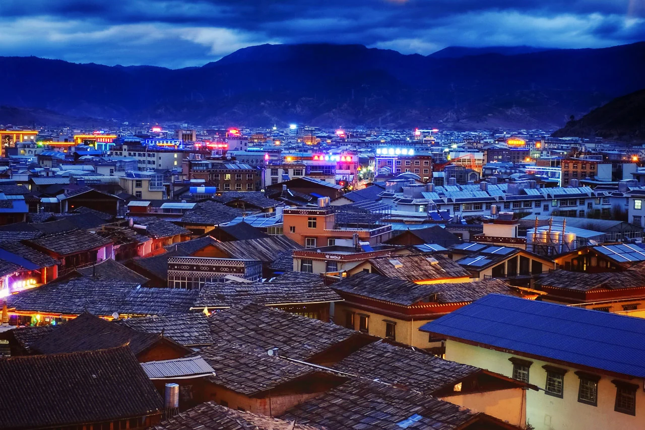 Shangri-La at night.