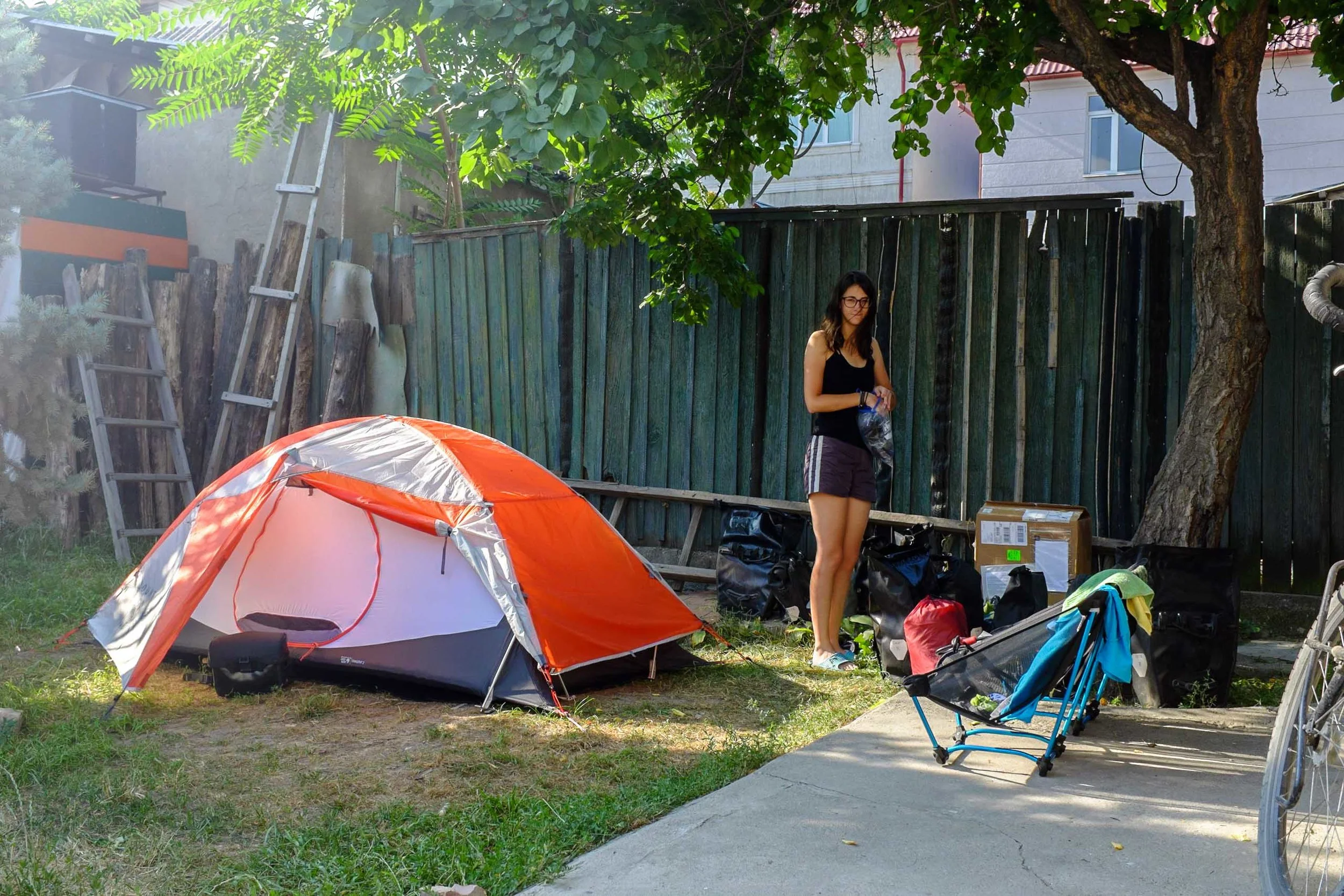 Erica and our new Mountain Hardware Tangent 2 tent