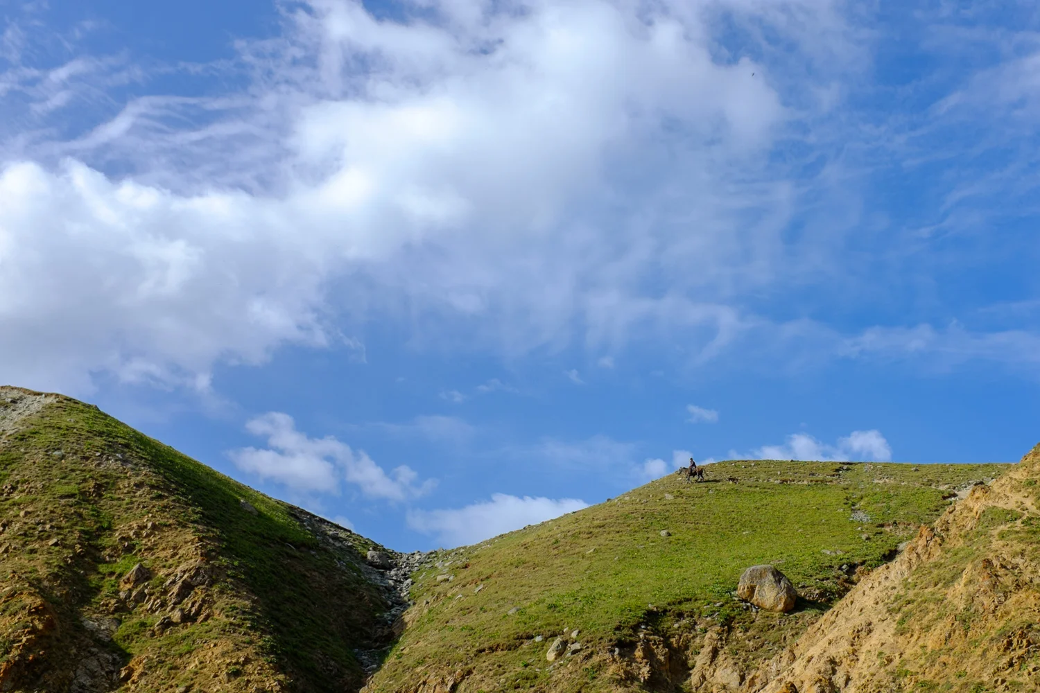 A lone horseman near the Ala-Bel pass