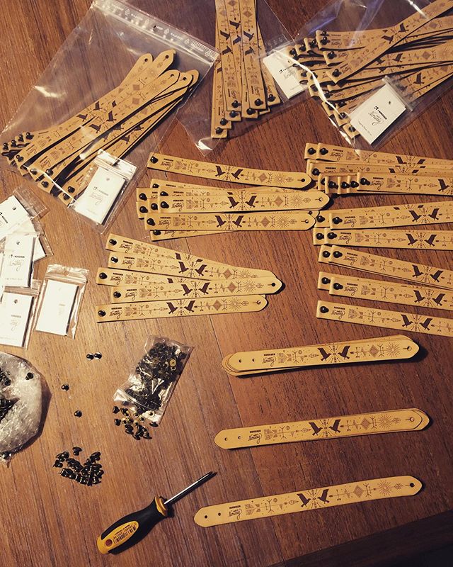 Work work work 🥳
Biggest load of bracelets I&rsquo;ve made - there&rsquo;s even more than you see! My fingers hurt from screwing in the locks 😅

#laser #shoplocal #bracelet #odin #scandinaviandesign #photooftheday 
#fashion #typedaily #norse #mytho