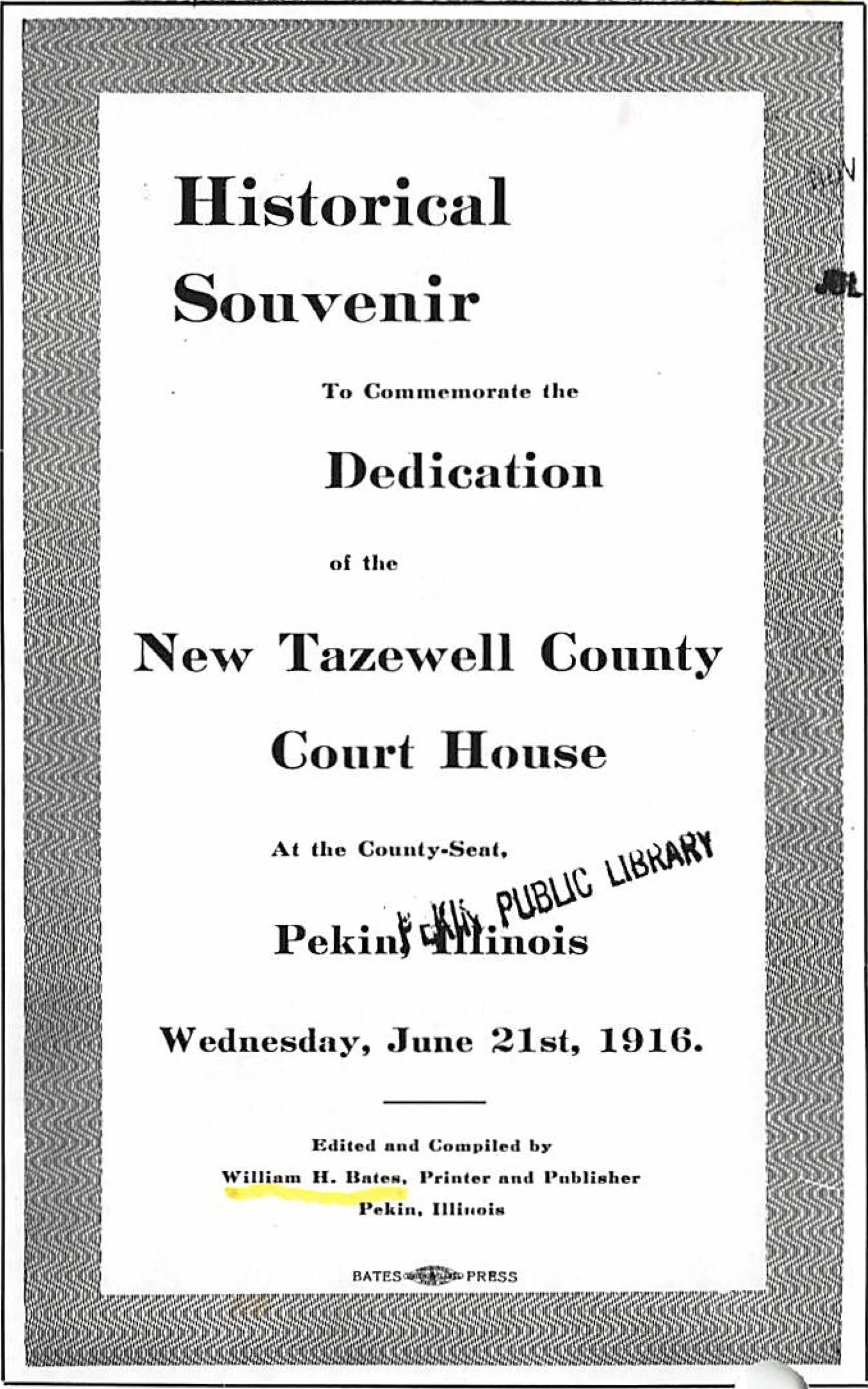 Cover from 1916 promotional brochure