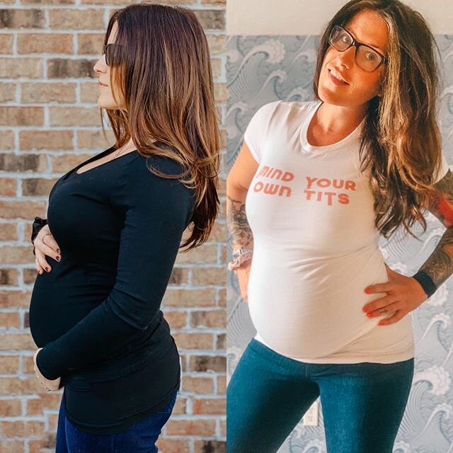 Throwback Thursday - We Rollin&rsquo; #14weekspregnant to #33weekspregnant #mindyourtits