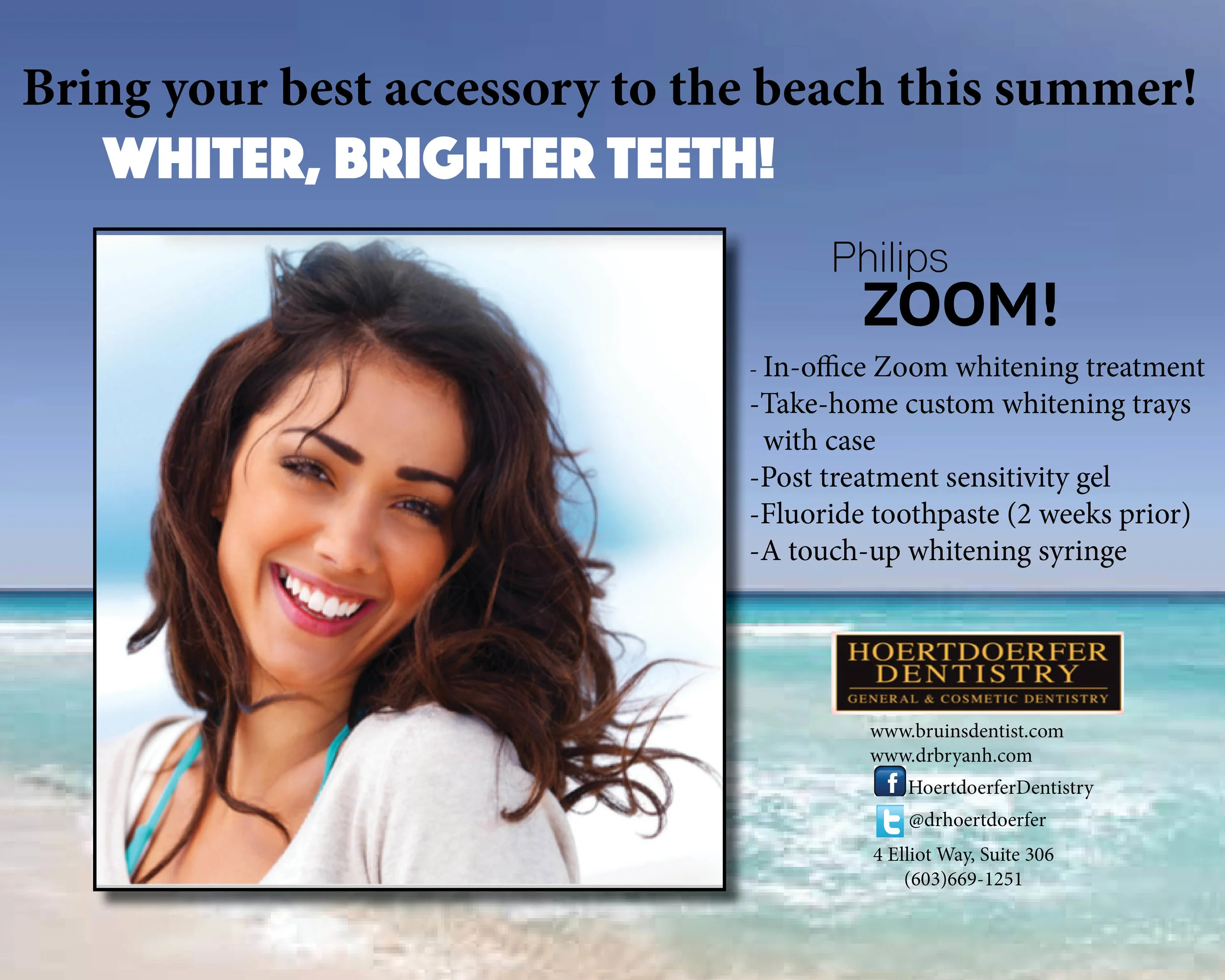 Philips Zoom in-office whitening treatment is a quick and safe way to brighten your smile! Because you deserve a beautiful smile! Call to make an appointment today!