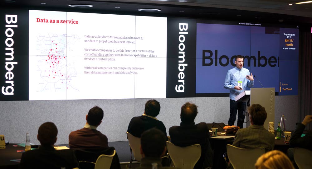 Peak were invited to pitch in front of a specially invited group of investors at Bloomberg HQ, London as part of the NOTWICS events they hold.