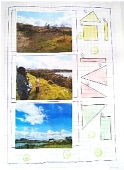 Figure 1. Work using geometric figures done by one of the students (Balda, 2019).