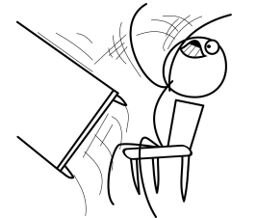 Image 1 "Flipping Tables:" The original creation of this image and its first appearance on the web are unknown.