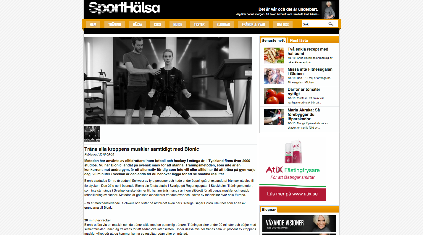 Read the Swedish article and interview here .