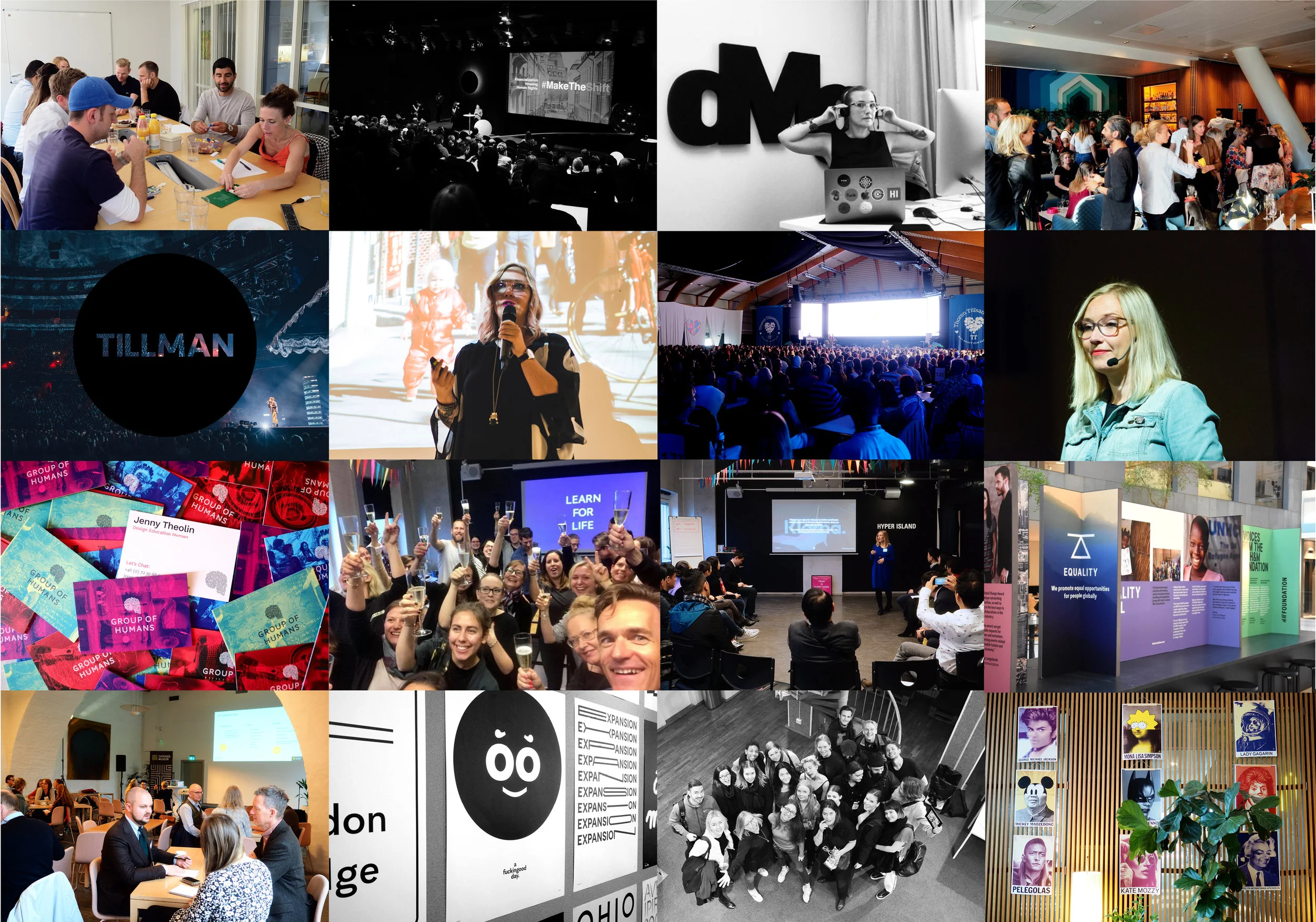 Halebop, Arwidsson Talks, DMG, Byråhundar, Tillman, Product Design Meetup, Thorens, Creative Mornings, Group of Humans, Hyper Island MA, Hyper Island, HM Foundation, Sveriges Museer, So Type Launch, Berghs, Buffalo Bill Gates