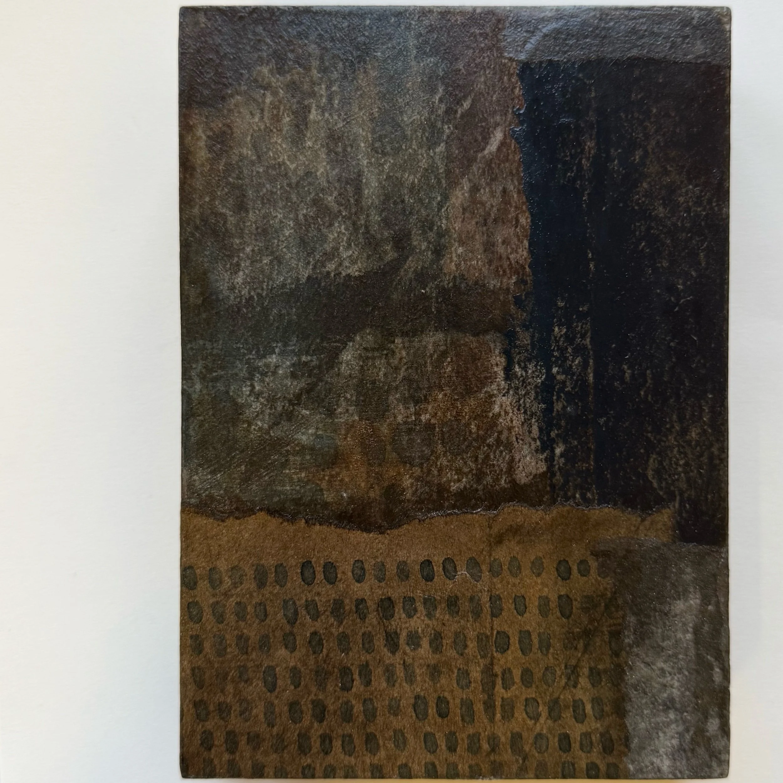  COLLAGE ON CRADLED WOOD PANEL  5” x 7” x 1 ½”  $300 