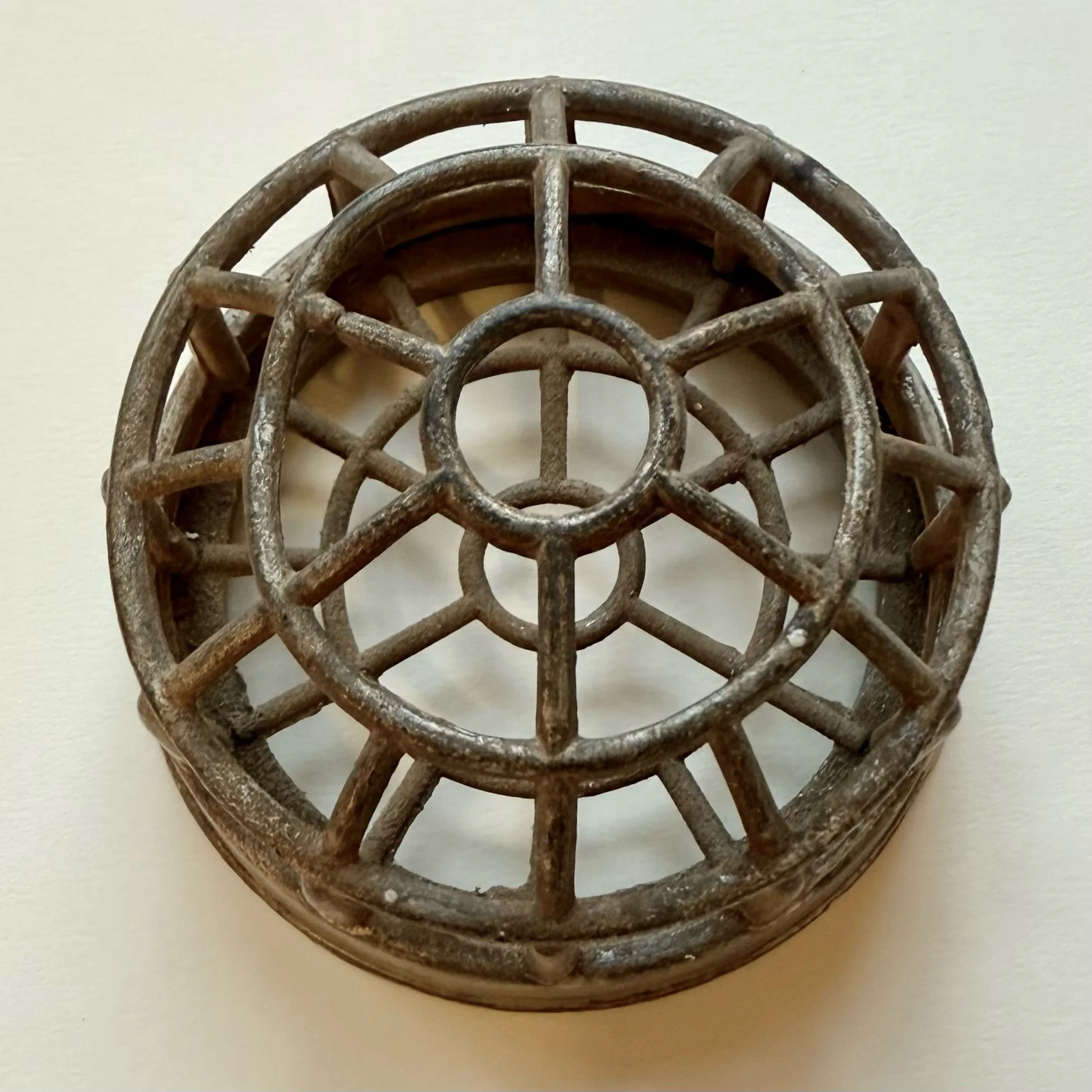  VINTAGE METAL FLOWER HOLDER  3 1/4” 3 1/4”  $30 